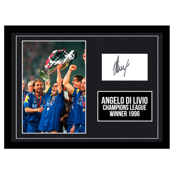 Signed Angelo Di Livio Framed Photo Display - Champions League Winner 1996