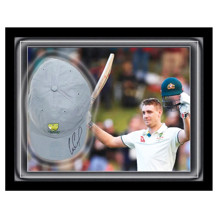 Signed Cameron Green Hat Framed Dome - Australia Cricket Icon