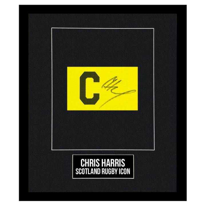 Signed Chris Harris Framed Captain Armband - Scotland Rugby Icon