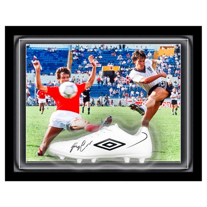 Signed Gary Lineker Boot Framed Dome - World Cup 1986 Golden Boot