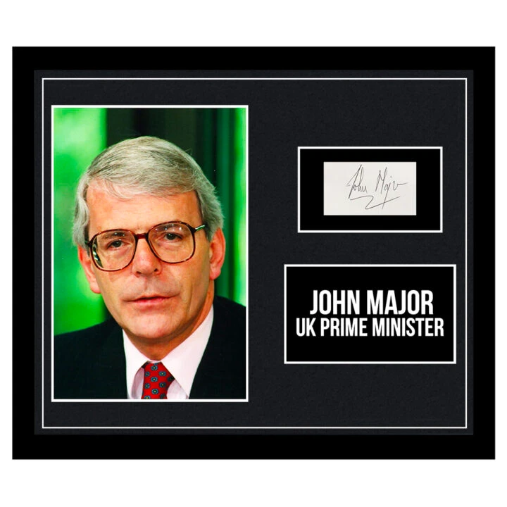 Signed John Major Framed Photo Display - UK Prime Minister