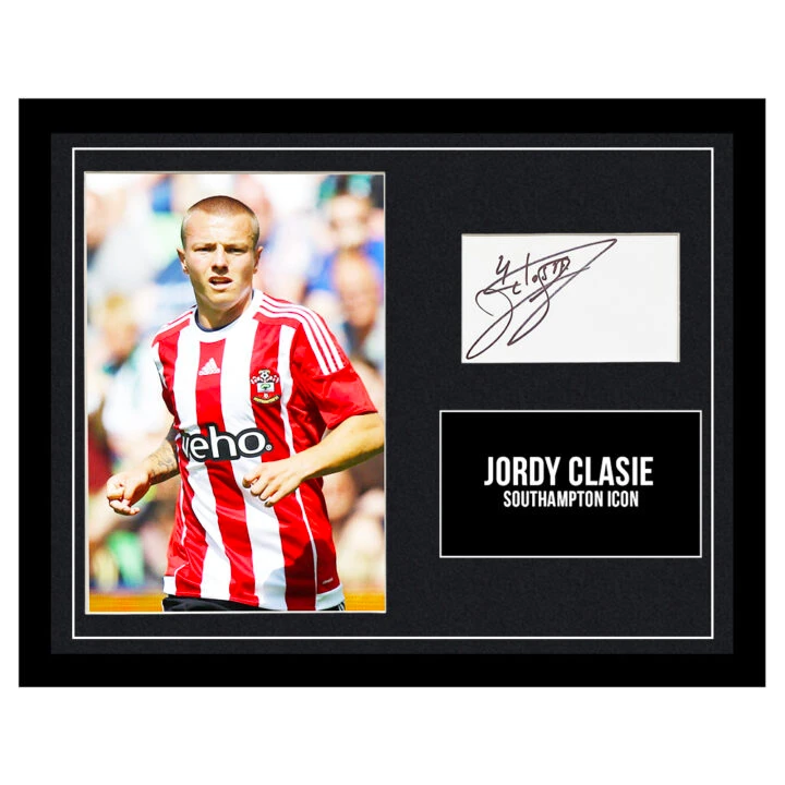 Signed Jordy Clasie Framed Photo Display - Southampton Icon