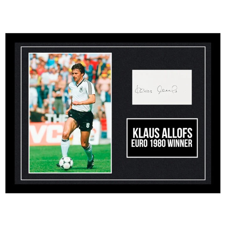 Signed Klaus Allofs Framed Photo Display - Euro 1980 Winner
