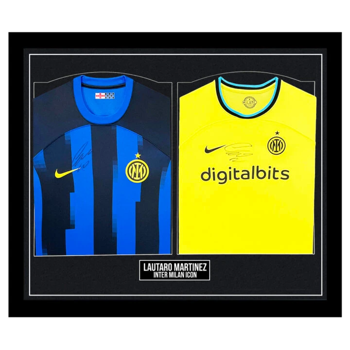 Signed Lautaro Martinez Framed Shirts Duo - Inter Milan Icon
