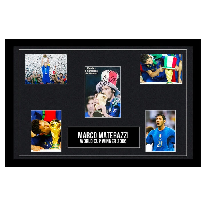 Signed Marco Materazzi Framed Display 18x12 - World Cup Winner 2006