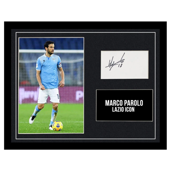 Signed Marco Parolo Framed Photo Display - Lazio Icon