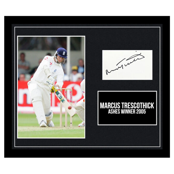 Signed Marcus Trescothick Framed Photo Display - Ashes Winner 2005