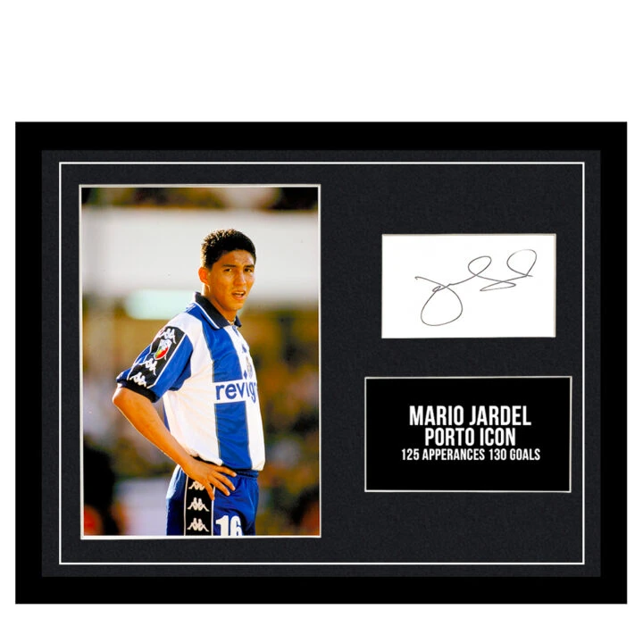 Signed Mario Jardel Framed Photo Display - Porto Icon