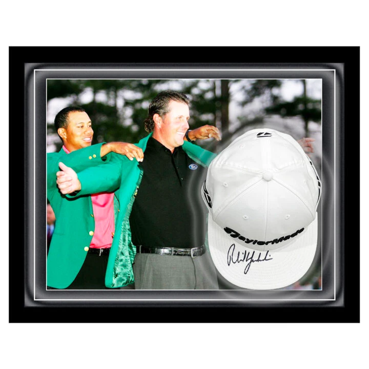 Signed Phil Mickelson Hat Framed Dome - The Masters Champion 2004, 2006 & 2010