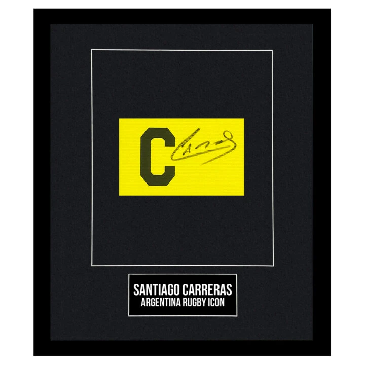 Signed Santiago Carreras Framed Captain Armband - Argentina Rugby Icon