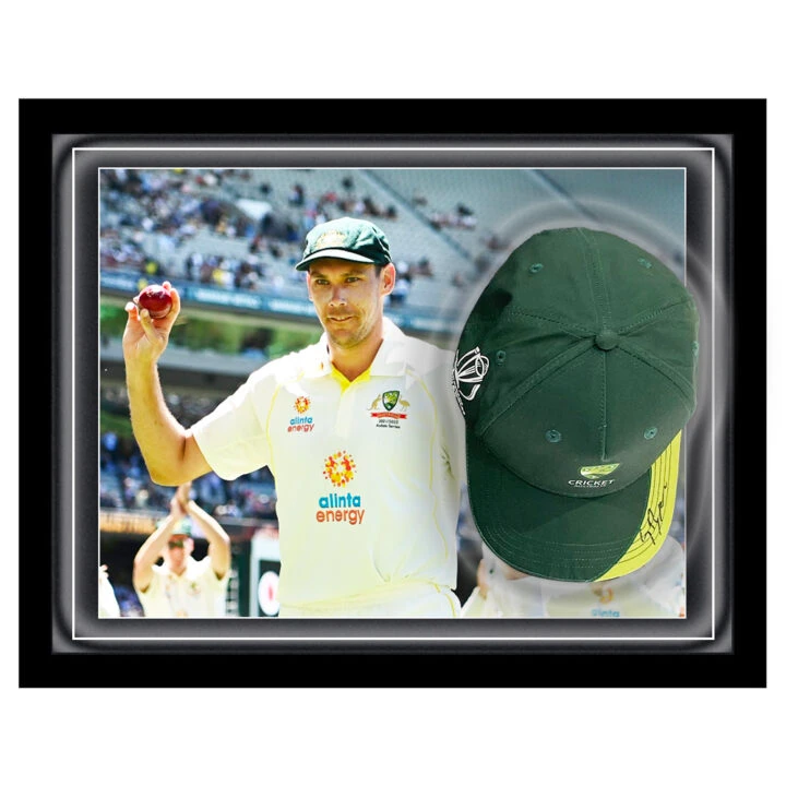 Signed Scott Boland Hat Framed Dome - Australia Cricket Icon