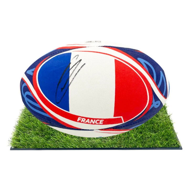 Signed Thomas Ramos Framed Ball - France Rugby Icon