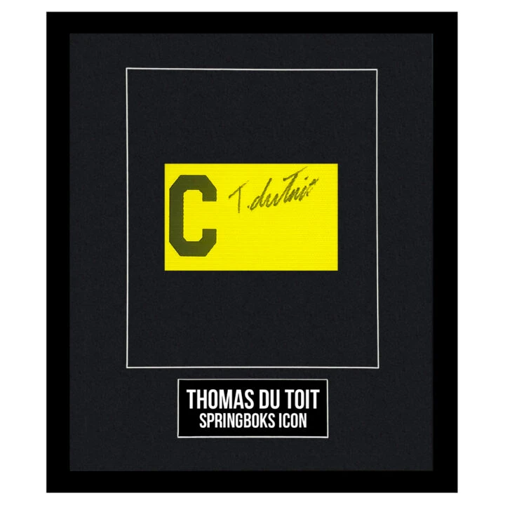 Signed Thomas du Toit Framed Captain Armband - Springboks Icon