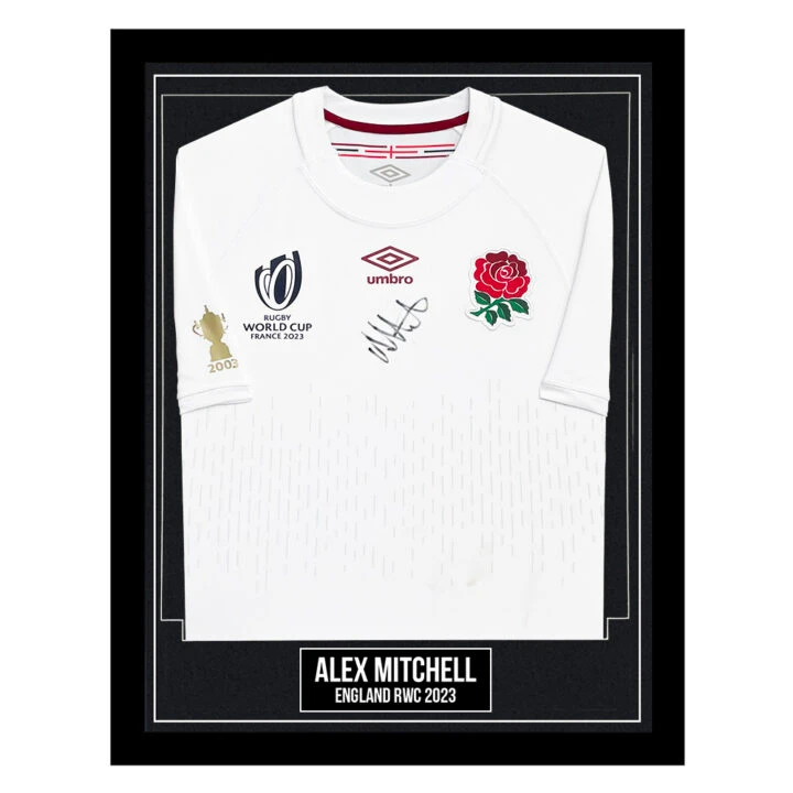 Signed Alex Mitchell Framed Shirt - England RWC 2023