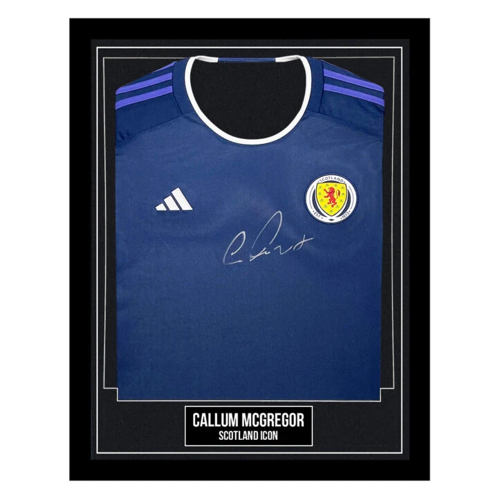 Signed Callum McGregor Framed Shirt - Scotland Icon