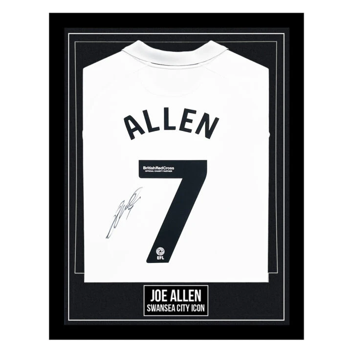 Signed Joe Allen Framed Shirt - Swansea City Icon