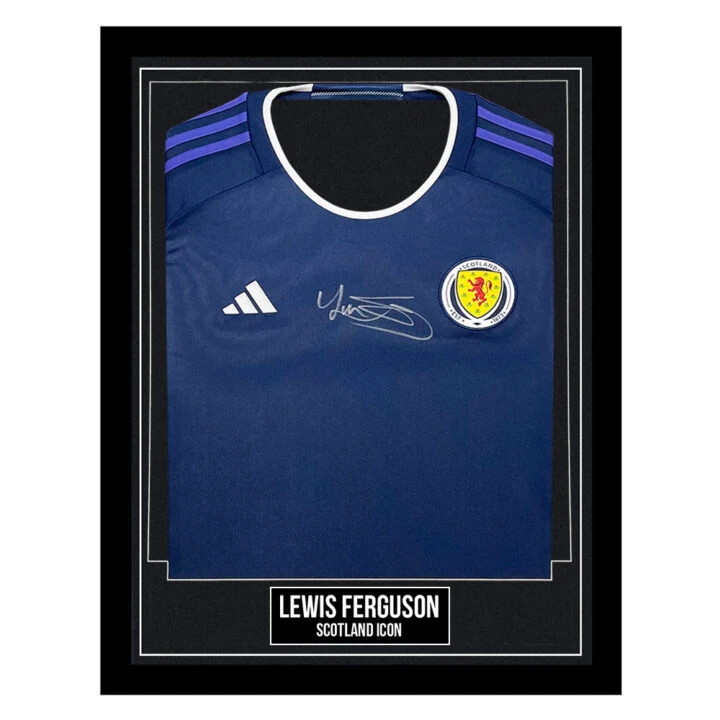 Signed Lewis Ferguson Framed Shirt - Scotland Icon