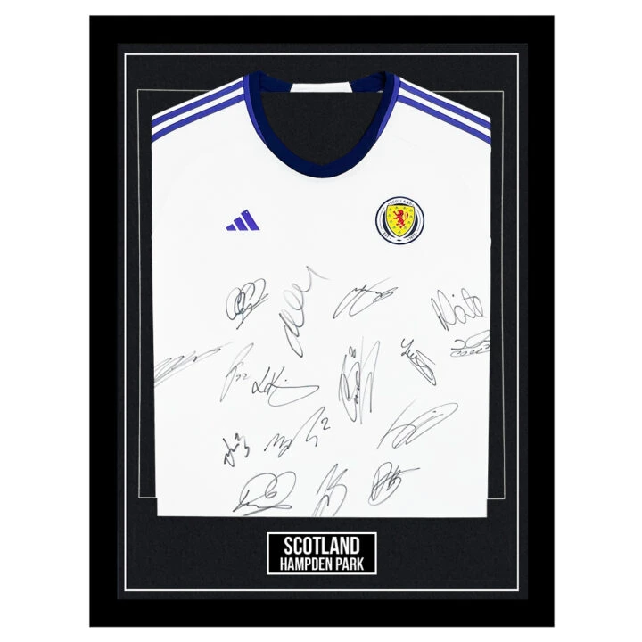 Signed Scotland Framed Away Shirt - Hampden Park
