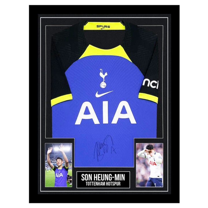 Signed Son Heung-min Framed Shirt - Tottenham Hotspur Autograph