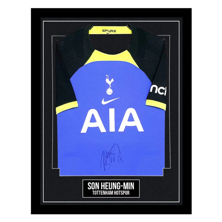 Son Heung-min Signed Framed Shirt - Tottenham Hotspur Autograph