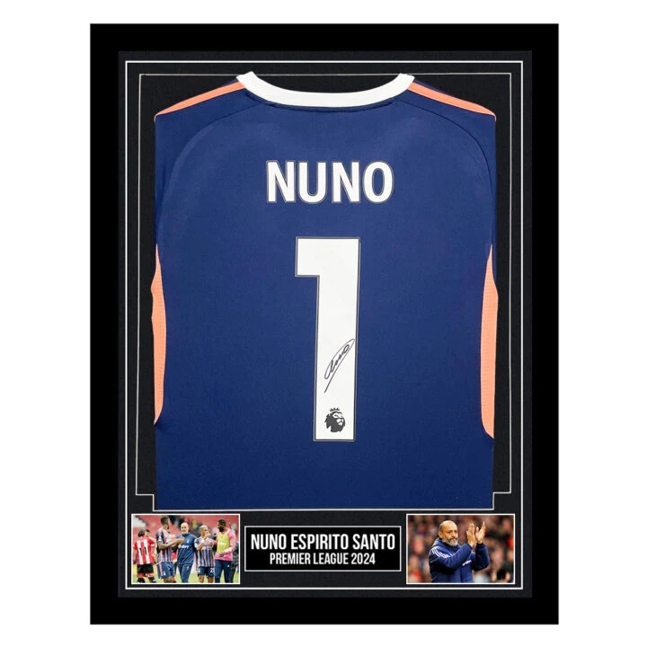 Signed Nuno Espirito Santo Framed Third Shirt – Premier League 2024