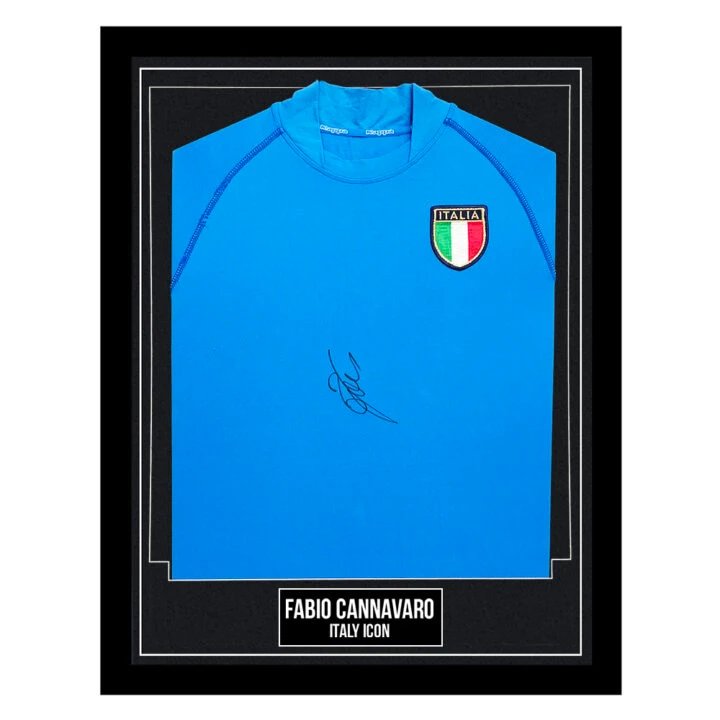 Signed Fabio Cannavaro Framed Shirt - Italy Icon