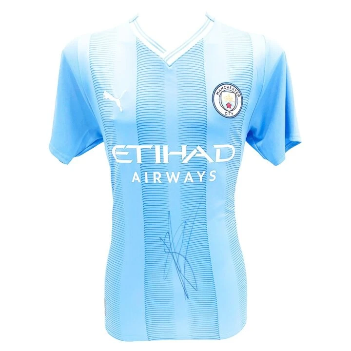 Signed John Stones Manchester City Shirt - Premier League 202324