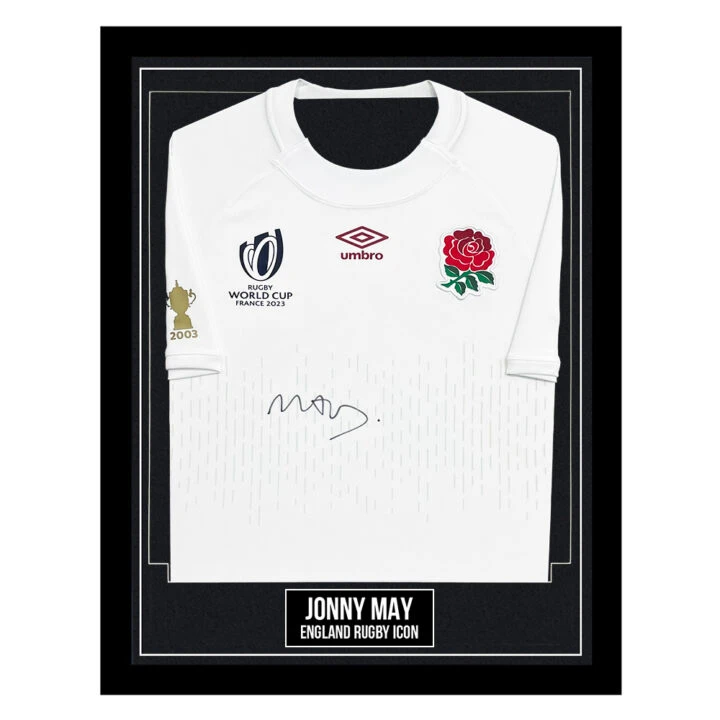 Signed Jonny May Framed Shirt - England Rugby Icon