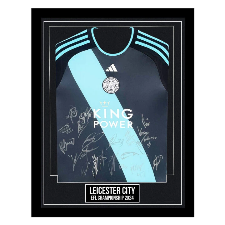 Signed Leicester City Framed Away Shirt - EFL Championship 2024