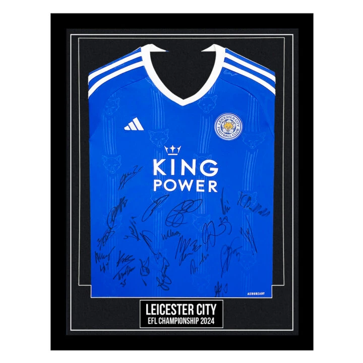 Signed Leicester City Framed Home Shirt - EFL Championship 2024