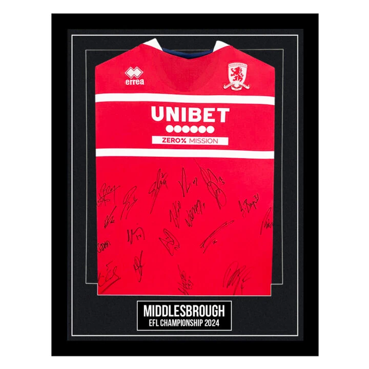 Signed Middlesbrough Framed Home Shirt - EFL Championship 2024