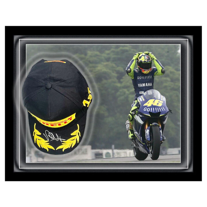 Signed Valentino Rossi Hat Framed Dome - MotoGP World Champion 2009