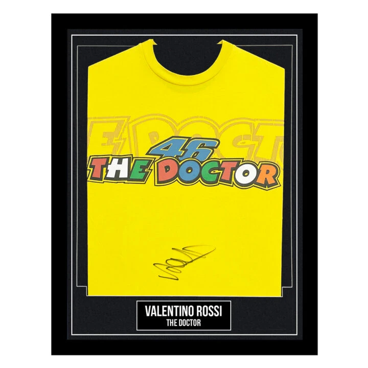 Valentino Rossi Signed Framed MotoGP Shirt - The Doctor Autograph