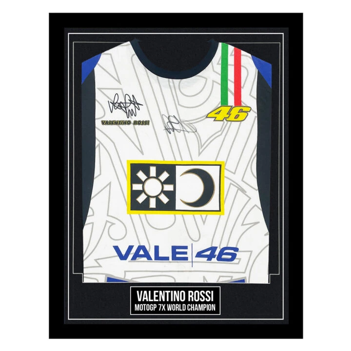 Valentino Rossi Signed Framed Shirt - MotoGP 7 x World Champion