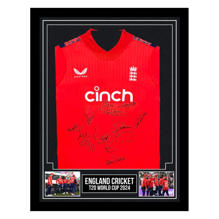 Signed England Cricket Framed Shirt - T20 World Cup 2024