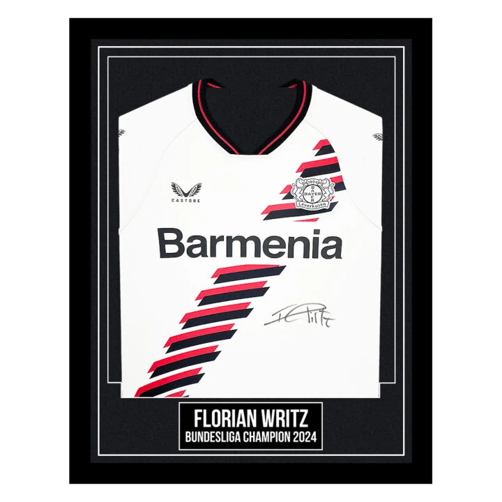 Florian Wirtz Signed Framed Bayer Leverkusen Shirt - Bundesliga Champion 2024