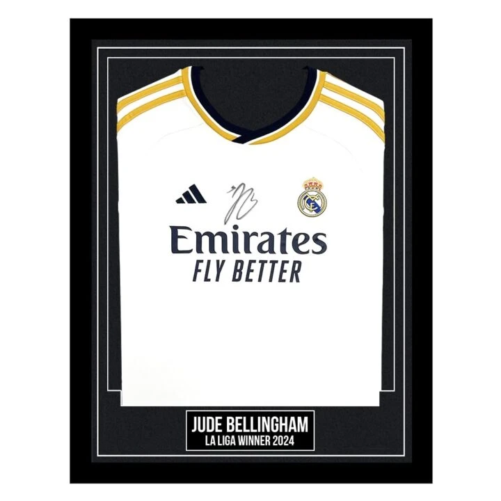 Jude Bellingham Signed Framed Shirt - Real Madrid La Liga Winner 2024