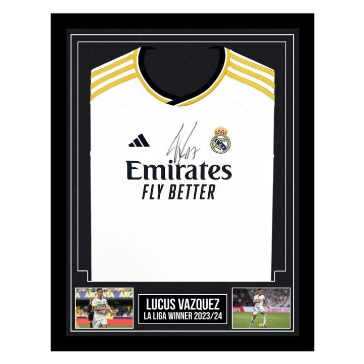 Signed Lucas Vazquez Framed Shirt - Real Madrid La Liga Winner 2023/24