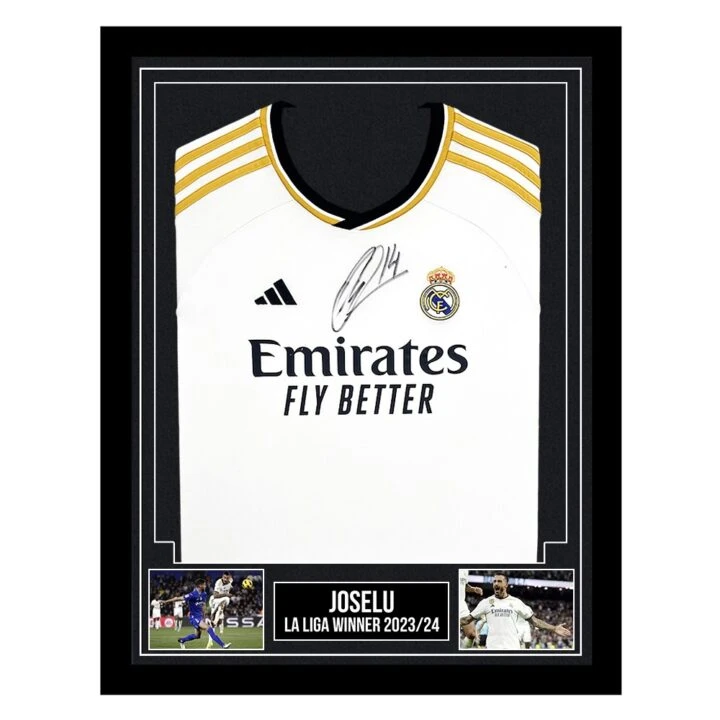 Signed Joselu Framed Shirt - Real Madrid La Liga Winner 2023/24