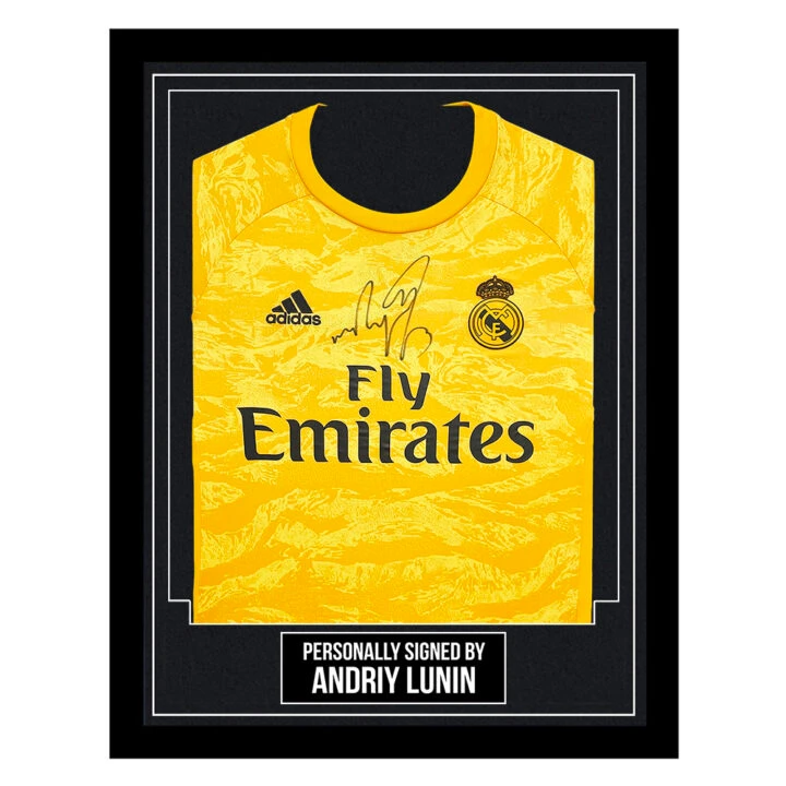 Framed Andriy Lunin Signed Shirt - Real Madrid Autograph