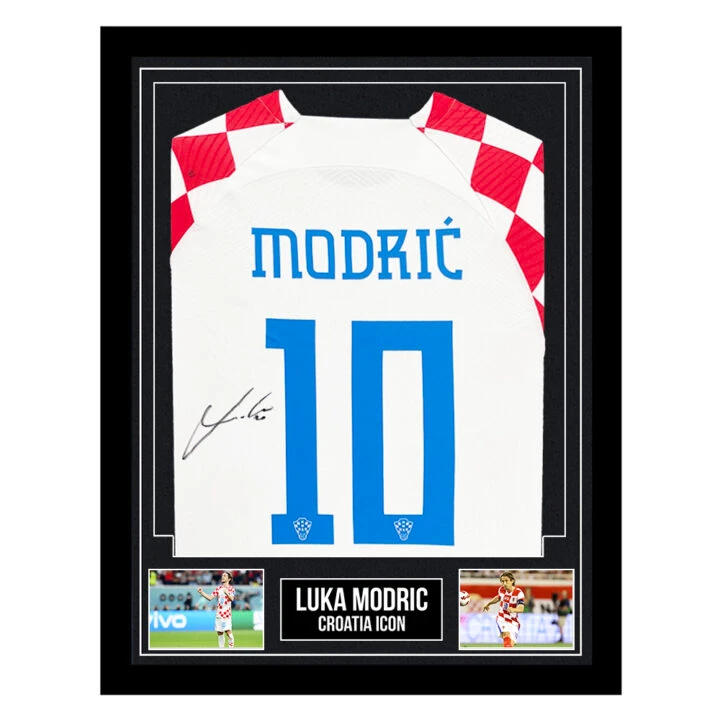 Signed Luka Modric Framed Shirt - Croatia Icon