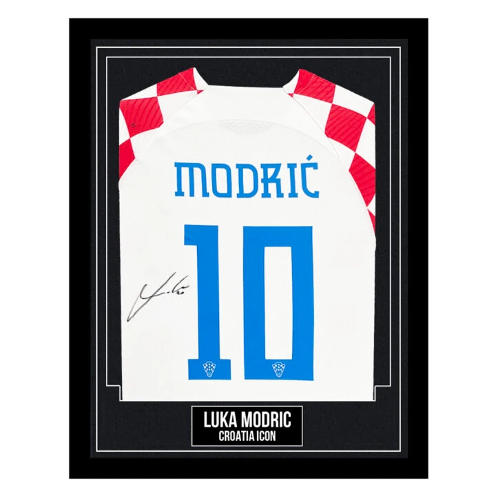 Luka Modric Signed Framed Shirt - Croatia Icon