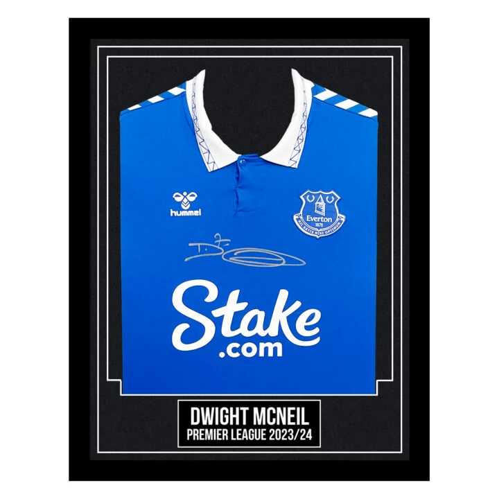 Dwight McNeil Signed Framed Everton F.C. Shirt - Premier League 2023/24
