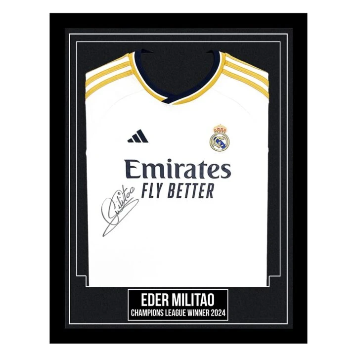 Eder Militao Signed Framed Real Madrid Shirt - Champions League Winner 2024