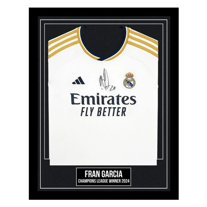 Fran Garcia Signed Framed Shirt - Champions League Winner 2024