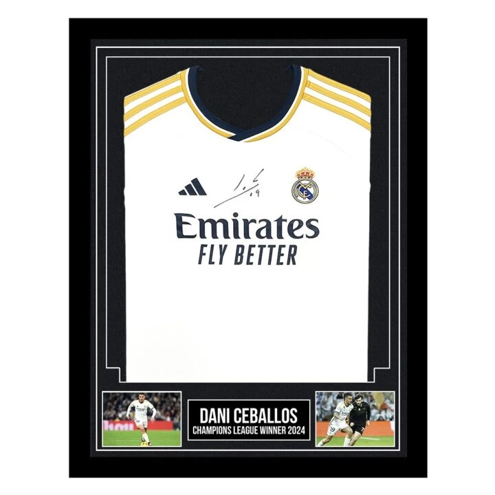 Signed Dani Ceballos Framed Shirt - Champions League Winner 2024