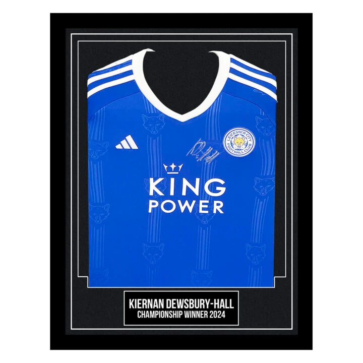 Kiernan Dewsbury-Hall Signed Framed Leicester City Shirt - Championship Winner 2024
