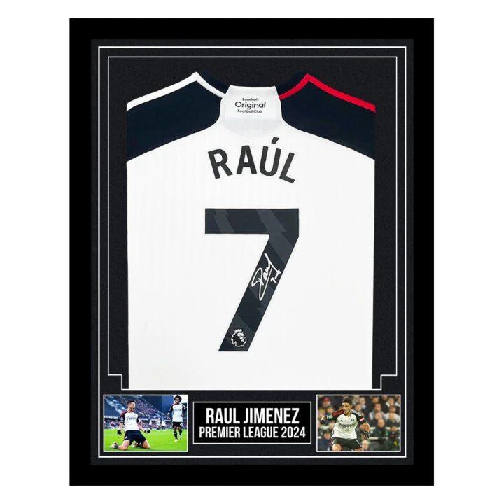 Signed Raul Jimenez Framed Shirt - Fulham Premier League 2024