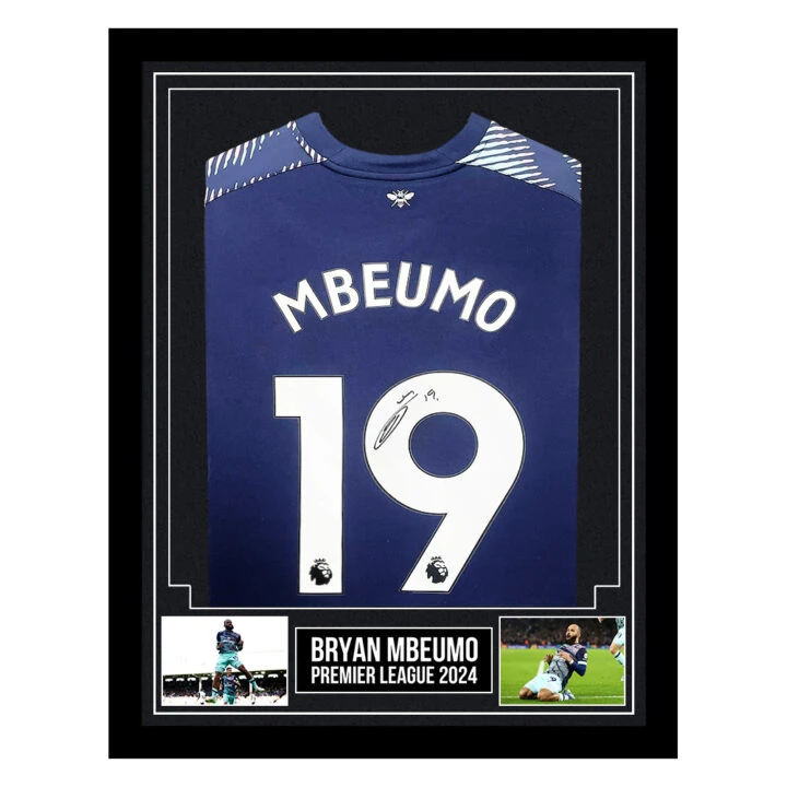 Signed Bryan Mbeumo Framed Brentford Shirt - Premier League 2024