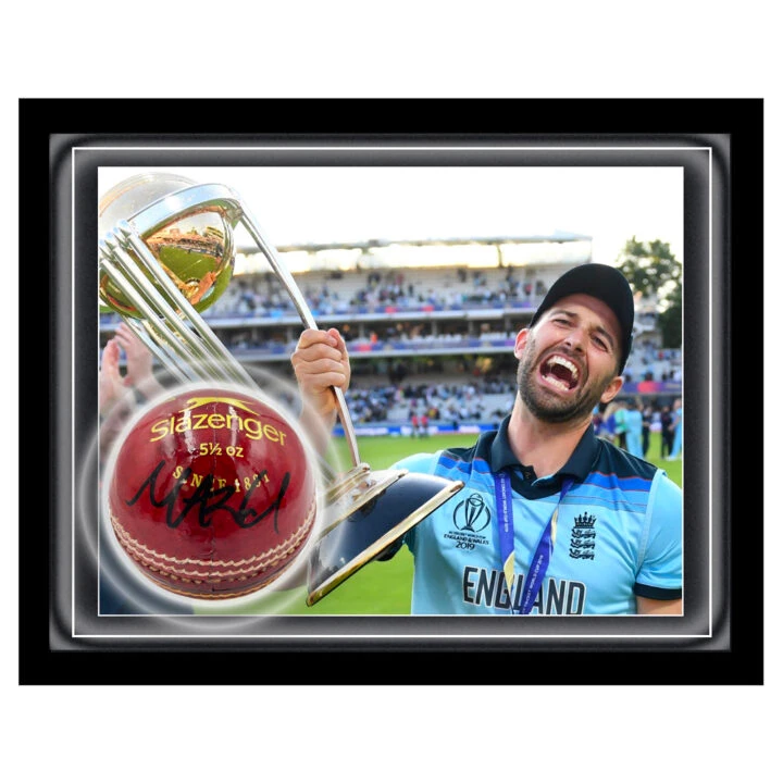 Signed Mark Wood Ball Framed Dome - Cricket World Cup Winner 2019